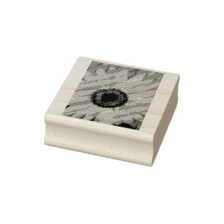 木彫りスタンプひまわり ラバースタンプ