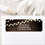 木彫りハートとストリングライト素朴 ラベル (インサイチュ)