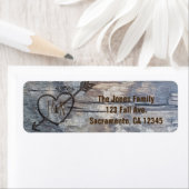 木彫りハートラブバード結婚式招待状 ラベル (インサイチュ)