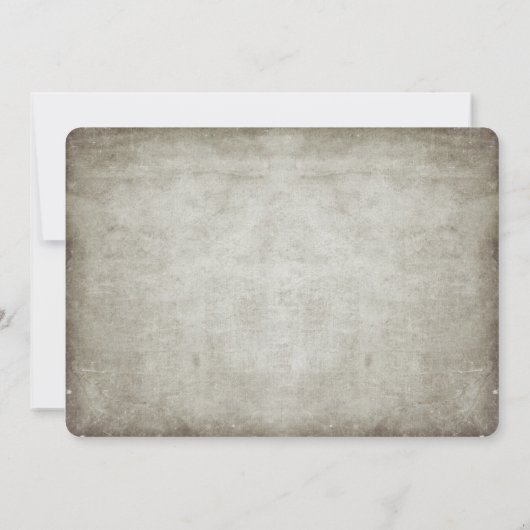 木彫りハート素朴とヴィンテージ結婚式 招待状 (裏面)