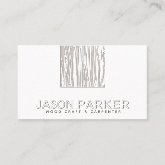 木彫りモダンプロフェッショナル大工Qrコード 名刺 (正面)