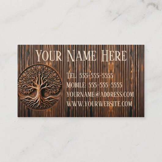 木彫り名刺 名刺 (裏面)