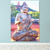 木彫り坐像 キャンバスプリント (インサイチュ (ウッドフロア))