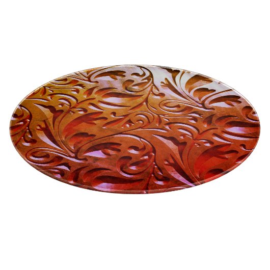 木彫り木目の外観エレガント抽象芸術 カッティングボード (角)