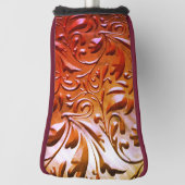 木彫り木目の外観エレガント抽象芸術 ゴルフヘッドカバー (回転90)