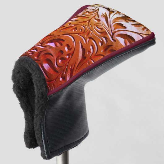 木彫り木目の外観エレガント抽象芸術 ゴルフヘッドカバー (3/4 正面)