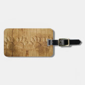 木彫り犬のポープリント ラゲッジタグ (正面横)