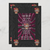 木彫り砂糖スカル付き/フローラクラウン 招待状 (正面/裏面)