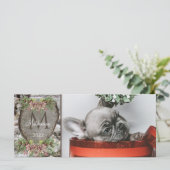 木彫り素朴ハートファミリーモノグラムクリスマス (スタンド正面)