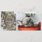 木彫り素朴ハートファミリーモノグラムクリスマス (正面/裏面)