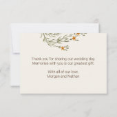 木彫り素朴秋野結婚花 サンキューカード (裏面)