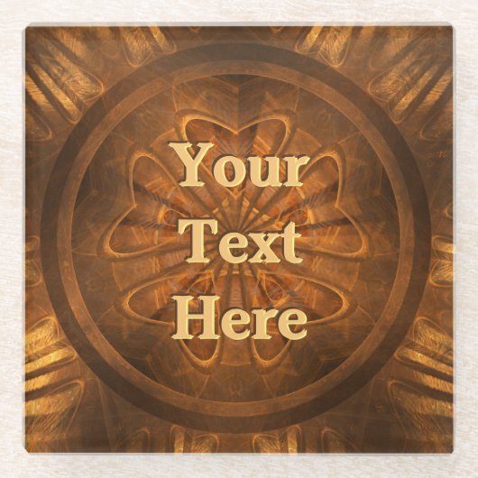 木彫り ガラスコースター (正面)