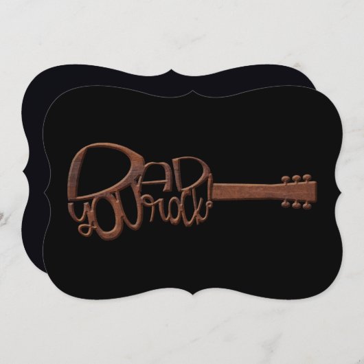 木彫ギターシェイプパパYou Rock (正面/裏面)