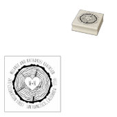 木彫ハート素朴結婚差出人住所 ラバースタンプ (押印)