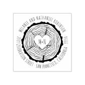 木彫ハート素朴結婚差出人住所 ラバースタンプ (インプリント)