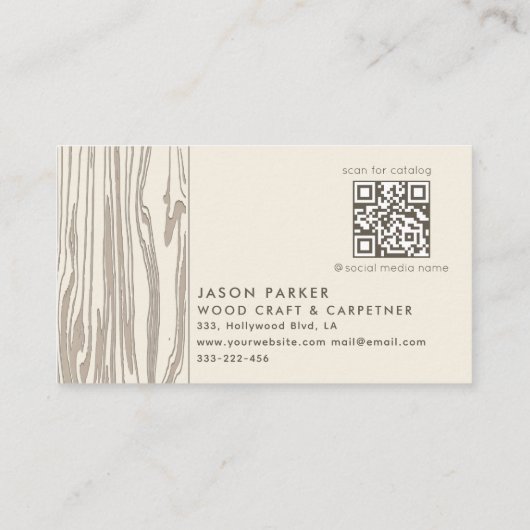 木彫プロフェッショナル大工Qrコード 名刺 (裏面)