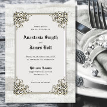 木彫素朴り枠結婚式招待状