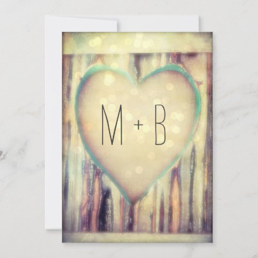 木彫素朴ハート国結婚式招待状 招待状 (裏面)