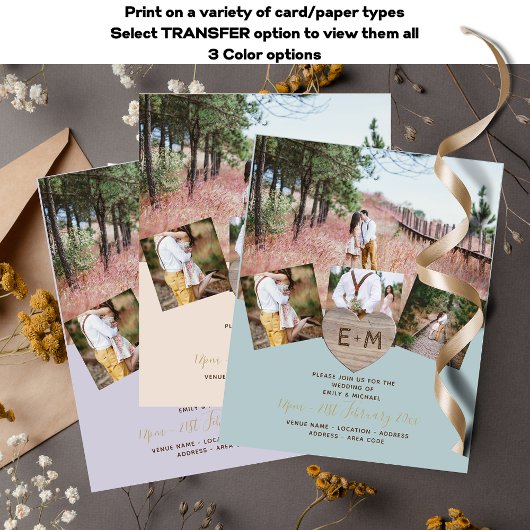 木彫素朴ハートPHOTO COLLAGE Invitati チラシ