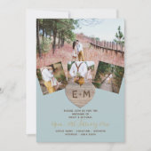 木彫素朴ハートPHOTO COLLAGE Invitati 招待状 (正面)