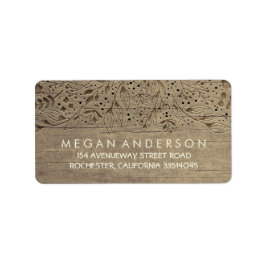 木彫素朴結婚花 ラベル