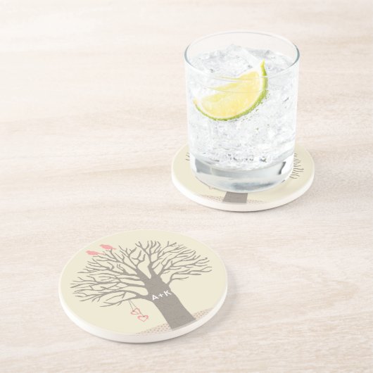 木愛鳥愛イニシャルのカスタムのコースター コースター (側面)