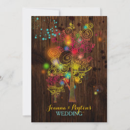 木感動的の魔法の田舎結婚式 招待状