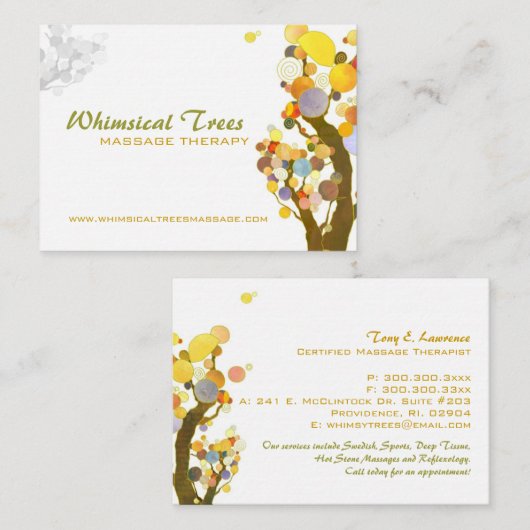 木感動的材マッサージセラピー 名刺 (正面/裏面)