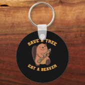 木救のビーバ食べー キーホルダー (正面)