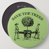 木救ヴィンテージイラストレーションボタン 缶バッジ (正面&裏面)