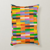 木数々の色の織目木製Mからの寄せ木 アクセントクッション (正面(垂直))