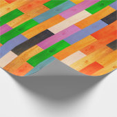 木数々の色の織目木製Mからの寄せ木 ラッピングペーパー (角)