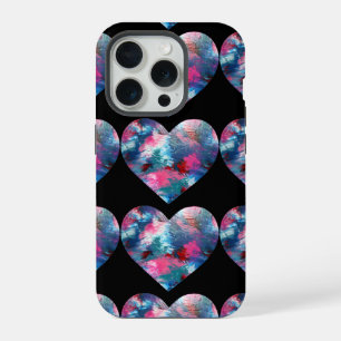 木数々の色絵を描ハート iPhone 15 PROケース