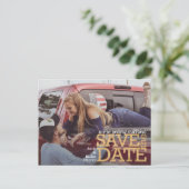 木文字日付を保存素朴日付を保存 ポストカード (スタンド正面)