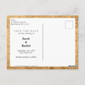 木文字日付を保存素朴日付を保存 ポストカード (裏面)