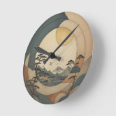 木日本のの風景 ラウンド壁時計 (傾斜)