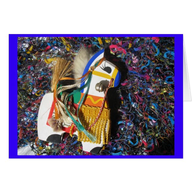 木日本の馬玩具 (正面横)