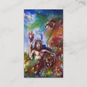 木星とライオンのギリシャ神話、黒い紙 名刺 (裏面)