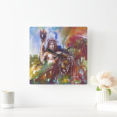 木星とライオン スクエア壁時計 (ホーム)