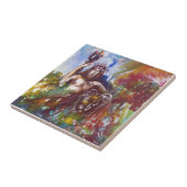 木星とライオン、赤白青茶色 タイル (側面)