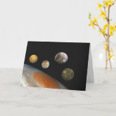 木星と4つの衛星ガリレオ衛星 カード (黄色い花)