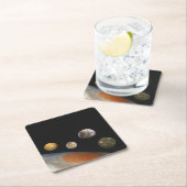 木星と4つの衛星ガリレオ衛星 スクエアペーパーコースター (インサイチュ)