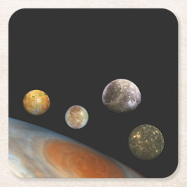木星と4つの衛星ガリレオ衛星 スクエアペーパーコースター