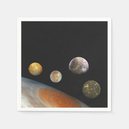 木星と4つの衛星ガリレオ衛星 スタンダードカクテルナプキン