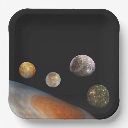 木星と4つの衛星ガリレオ衛星 ペーパープレート (正面)