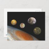 木星と4つの衛星ガリレオ衛星 ポストカード (正面/裏面)