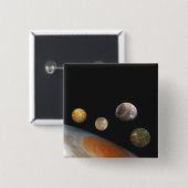 木星と4つの衛星ガリレオ衛星 缶バッジ (正面&裏面)