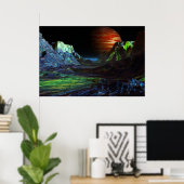 木星の前の風景 ポスター (ホームオフィス)