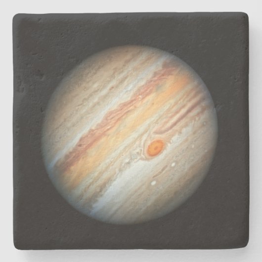 木星の惑星図(ハッブル望遠鏡) ストーンコースター (正面)