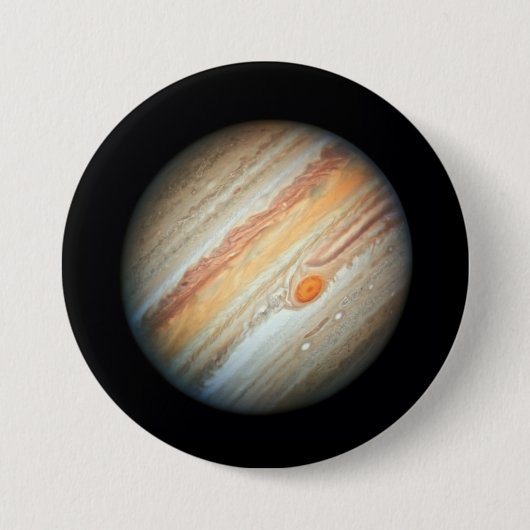 木星の景観(ハッブル望遠鏡) 缶バッジ (正面)
